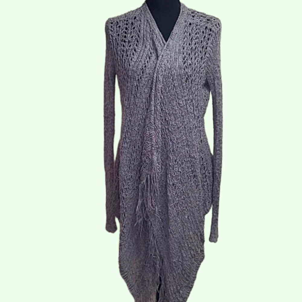Hollister lightweight grey open front,open weave cardigan.  Size S